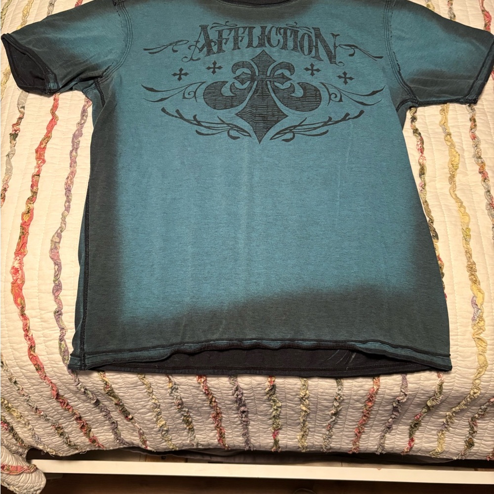 Affliction Men's Blue Graphic T-Shirt